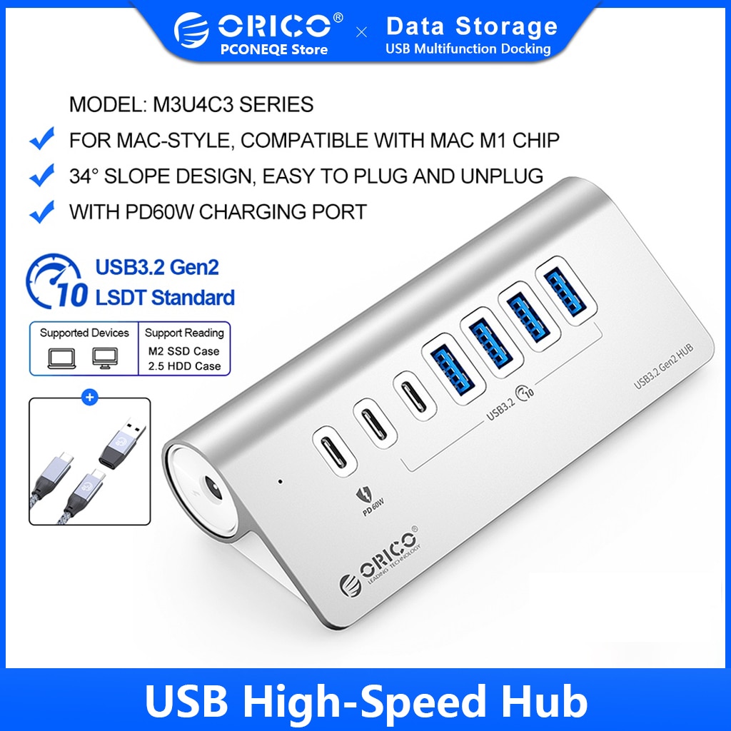 ORICO-10Gbps USB 3.2  ˷̴ ʰ  PD60W   C й, MacBook PC ׼    
